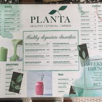 Menu  at Planta in Phnom Penh