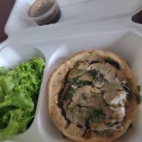 Pumpkin spinach quiche w salad. Was better the first time I tried it. at Planta in Phnom Penh