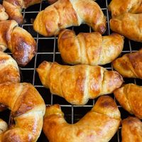 Homemade "kærnemælkshorn" (similar to croissants) at Café Hyggestund' in Birkeroed