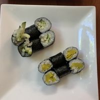 Cucumber and pickled radish (oshinko) rolls  at Osaka Sushi in Sacramento
