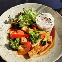 Mittagstisch: Gemüse mit Tofu und Reis an Salat at Taumi Karlsruhe - Asia Fusion in Karlsruhe