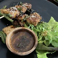 Tempe skewers: very tasty 😊  at Good Stuff Cafe & Eco Store in Amed