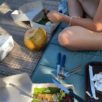 Tempeh Steak delivered to our pool   at Good Stuff Cafe & Eco Store in Amed