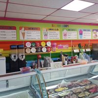 Counter and prices at Rainbow Scoops  in Darlington
