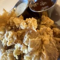 Mushroom app with honey mustard and hot honey dipping sauces yummm  at Cultivate Plant-Based Eatery in Rahway