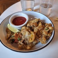 Oyster mushroom calamari at Cultivate Plant-Based Eatery in Rahway