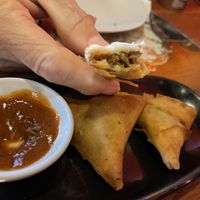 “Welcome gift” samosa like   at Romeo and Vero Vegan Butcherie and Restaurant  in Cape Town