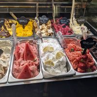 Vegan fruit flavors. Mango was delicious. at Gelateria Vernazza in La Spezia