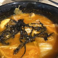 korean dumpling soup served w rice  at Zuya Vegetarian 竹雅素食 - Marina Square in Central Singapore