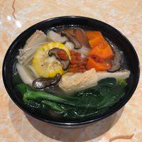 Clear broth with bee hoon and dumplings   at Zuya Vegetarian 竹雅素食 - Marina Square in Central Singapore