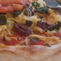 Delicious vegan pizza here this evening. at Dolphin Pizzas in Symi