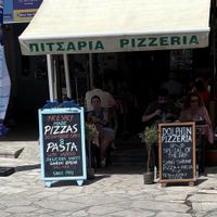   at Dolphin Pizzas in Symi