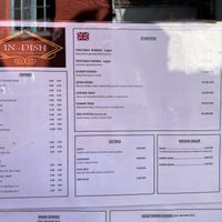 Menu page 1  at In-Dish in Bruges