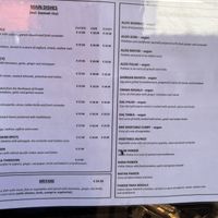 Menu page 2  at In-Dish in Bruges