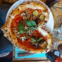 Vegan poke bowl pizza... at SoHo Trattoria in Paris