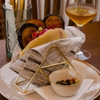 maybe the best vegetarian sandwich - THE SABICH at Radio Sabich in Tenerife