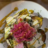 Remix vegan option with sabich and falafel   at Radio Sabich in Tenerife