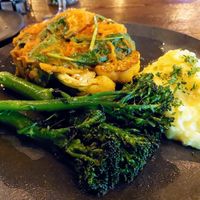 Vegan dish with non-vegan mashed potatoes, still here after it's been pointed out at Doc & Bubba's in Mohnton