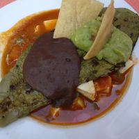 Nopale relleno con vegetales y tofu instead of cheese (expérimentation) at 2012 Espacios Mayas y Algo Mas in Merida