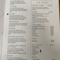 Menu in English   at Vegarden in Medellin