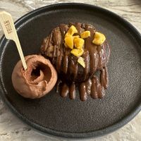 Cookie dough brownie and ice creamm  at Heavenly Desserts in Liverpool