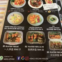 Menu  at Neko Vegan House in Penang