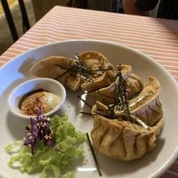 Golden dumplings   at Neko Vegan House in Penang