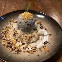 Black sesame ice cream  at Natnat Thai Comfort Food in Amed