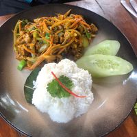 Pad pong karee at Natnat Thai Comfort Food in Amed