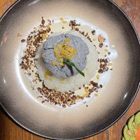 Dessert (sesame ice cream on sweet sticky rice)  at Natnat Thai Comfort Food in Amed