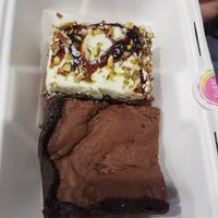 Delicious double chocolate brownie and carrot and pistachio cake at Sugar Noms in Redcar