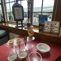 Ordering counter- Rickey menu  at Sundae School Ice Cream in Dennis Port