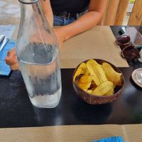 Free water and Banana chips at Lockdown Kitchen in 