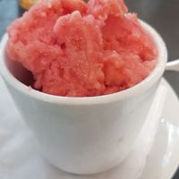 Seasonal fruit sorbet at The Leaning Pear in Wimberley