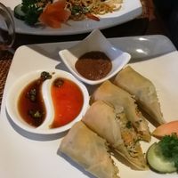 Lumpia rolls and Mi Goreng at Murni's Warung in Ubud