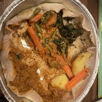 Mixed platter: spinach, lentils, vegetables  at Massai Bar & Restaurant in Langen