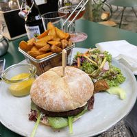 Main: vegan burger  at Albert & Frida in Bern