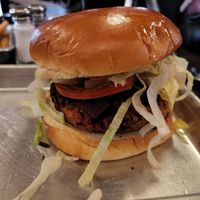 Veg Burger at Seward Brewing Company in Seward