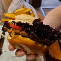 Spiced falafel burger at Ambleside Tap Yard in Ambleside