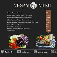 Vegan menu at Vibes at Rawai Beach in Phuket