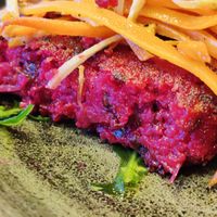 Close-up des Burgers, sehr gute Konsistenz at Dock 69 in Rab