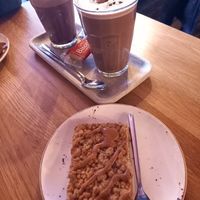 Chocolate oat milk and oat bar. (But much bigger than a bar though) at Pleur Foodbar in Maastricht