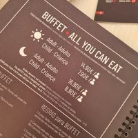 Menu at Oishi in Albufeira