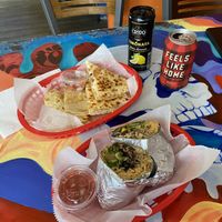 Vegan press burrito and vegan quesadilla with tofu   at Tito Santana in Beacon