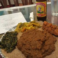 A selection of vegan offerings at Aster's Ethiopian in Austin