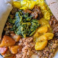 Lunch buffet on a weekend at Aster's Ethiopian in Austin