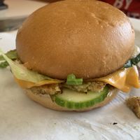 Samosa burger with cheese  at Green Grill in Rancho Cordova