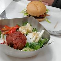 Manchurian sweet & spicy meatball bowl, and Chipotle Chana burger #Veganuary at Green Grill in Rancho Cordova