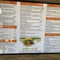 Menu   at Green Grill in Rancho Cordova