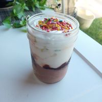 Vegan Ice cream cupcake jars at Soft Swerve Creamery in Wichita